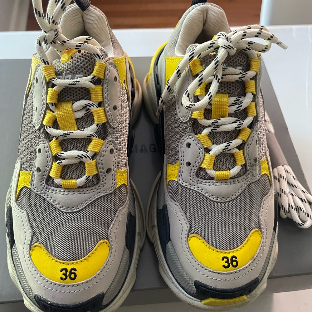 Balenciaga Triple S Mesh | Gray & Yellow | Size 36
